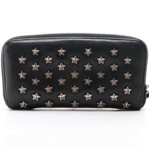 Jimmy Choo Star Studded Black Leather Wallet